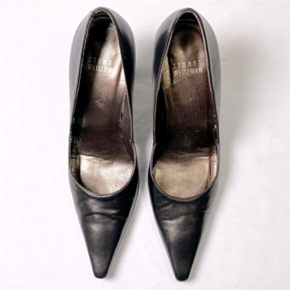 Stuart Weitzman Leather Metallic Pumps - Picture 3 of 6